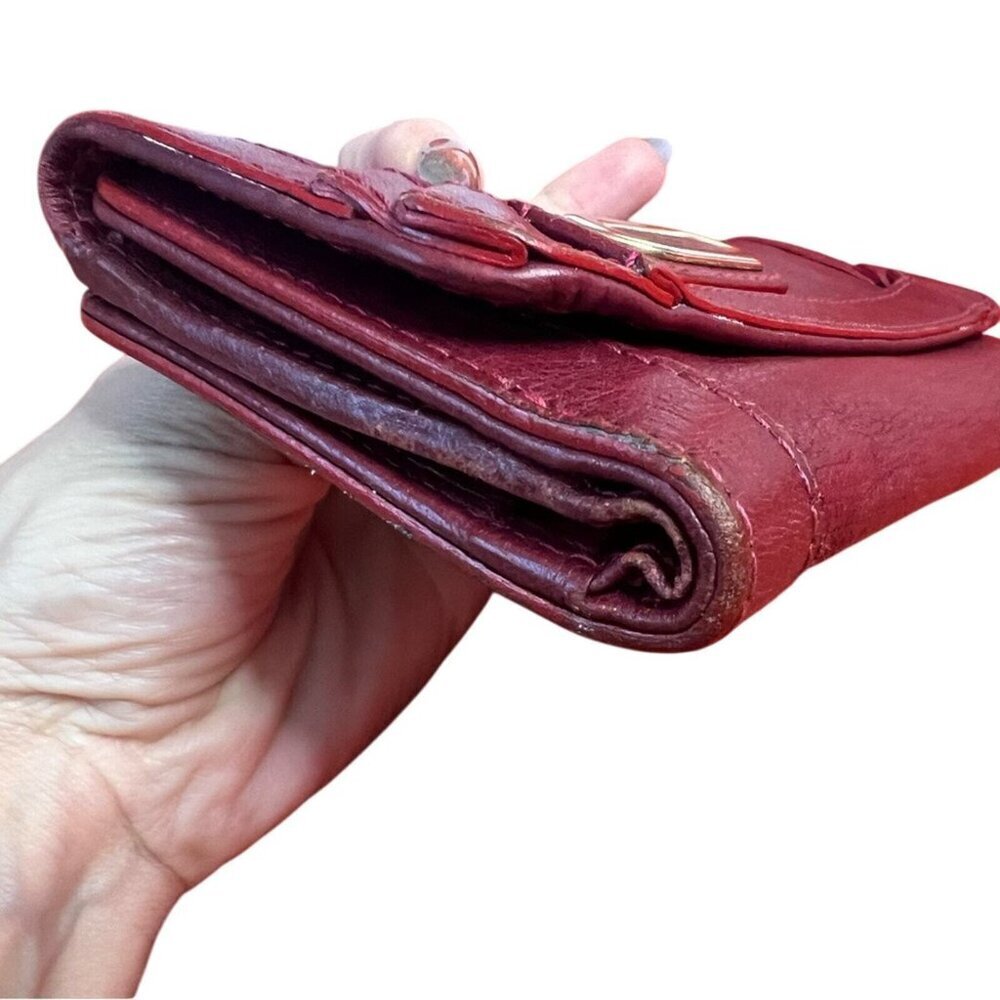 Chloé Burgundy Leather Snap Closure Wallet - Picture 6 of 16